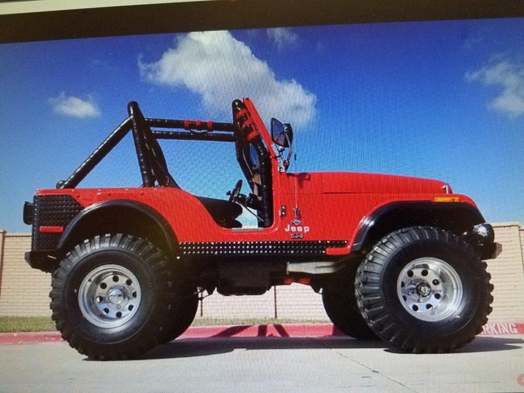 big red beast 1976 Jeep CJ monster truck