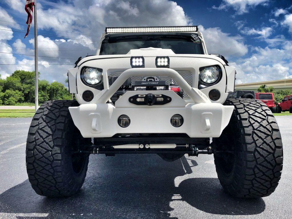 white badass 2018 Jeep Wrangler Rubicon monster