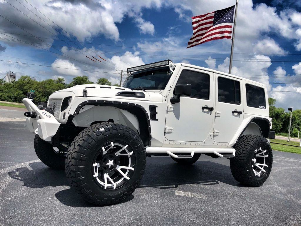 white badass 2018 Jeep Wrangler Rubicon monster